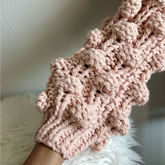 Pink popcorn chunky cable knit sweater small - Picture 6 of 6